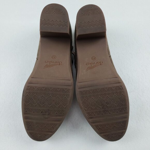 Dansko Harlo Mary Jane Heel Womens 11.5-12 42 EU Brown Suede Buckle Chunky Pump - Picture 12 of 14